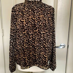 J.Crew leopard Georgette blouse size large
